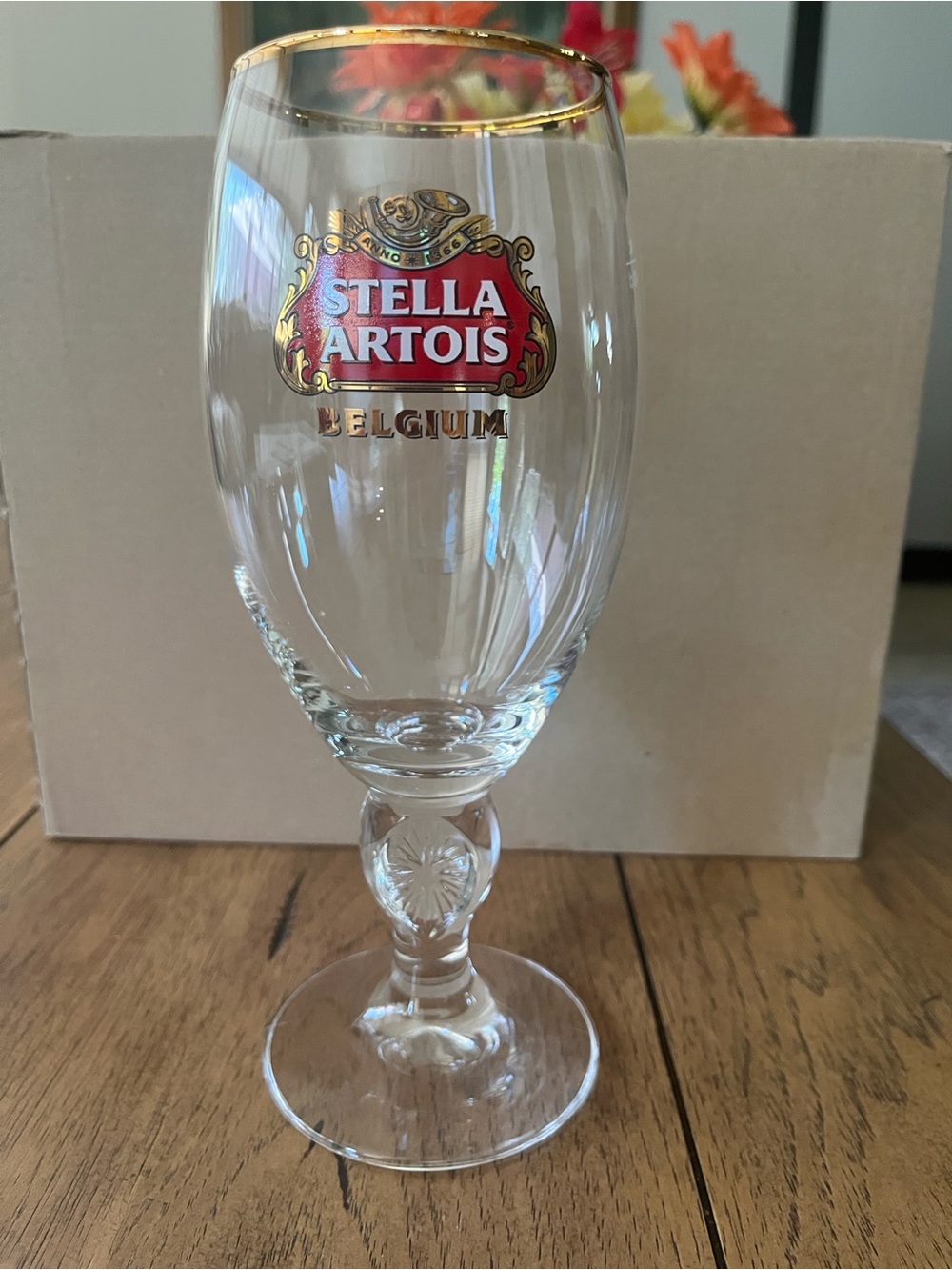 Stella Artois Gold Rim Chalice Glass Set of 6